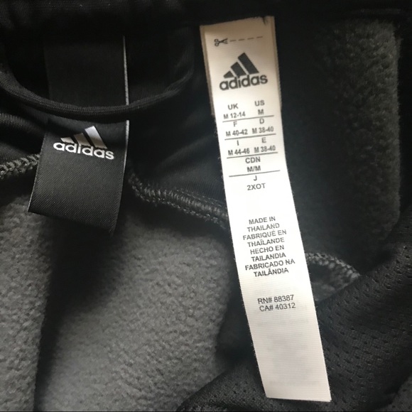 NWOT ADIDAS HOODED GRAY/BLACK SWEATSHIRT. M - Picture 7 of 7